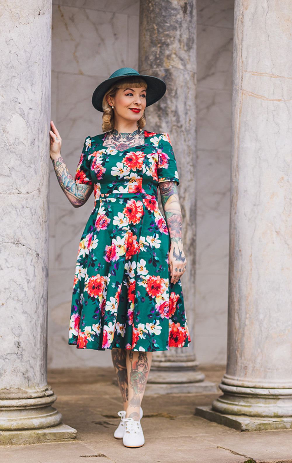 Hearts__Roses_PAMELA_SWING_Floral_Blueten_Rosen_Vintage_50s_Dress_KLEID_-_Dunkelgruen-6BmLgkSMxlMPgD