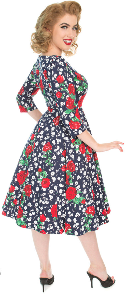 Hearts_and_Roses_ABIGAIL_Vintage_Floral_ROSEN_3_4_Arm_Swing_Dress_KLEID-204ixThEH9mzAm