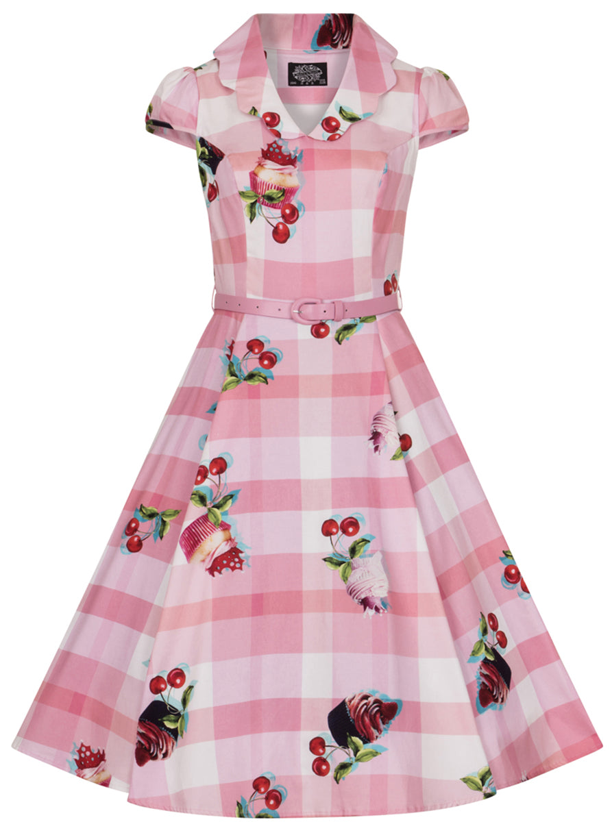 Hearts_and_Roses_CHERRY_AND_CUPCAKE_Kirschen_V-Neck_SWING_Dress_Kleid-3