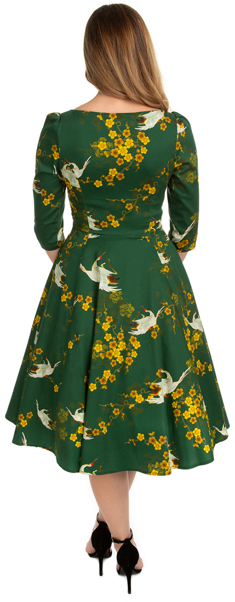 Hearts_and_Roses_GREEN_BLOSSOM_Bird_Flower_Blumen_SWING_DRESS_Kleid-2ZadubqymcXbYI