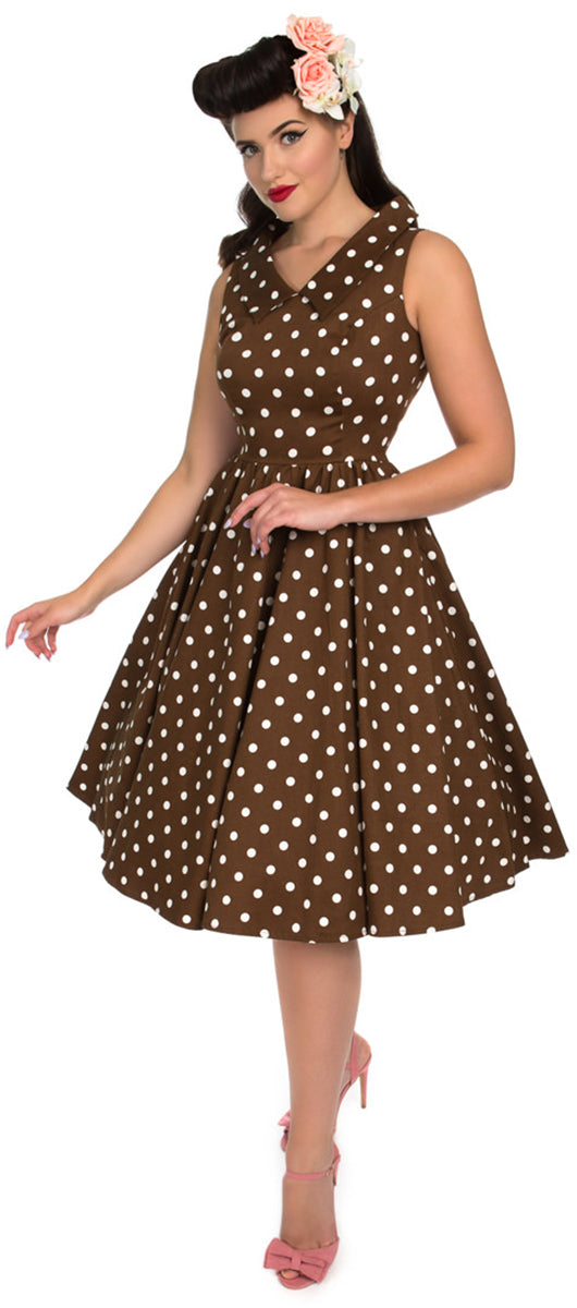 Hearts_and_Roses_RAVISHING_Polka_Dots_PUNTKE_Collar_Swing_Dress_KLEID_Braun-1
