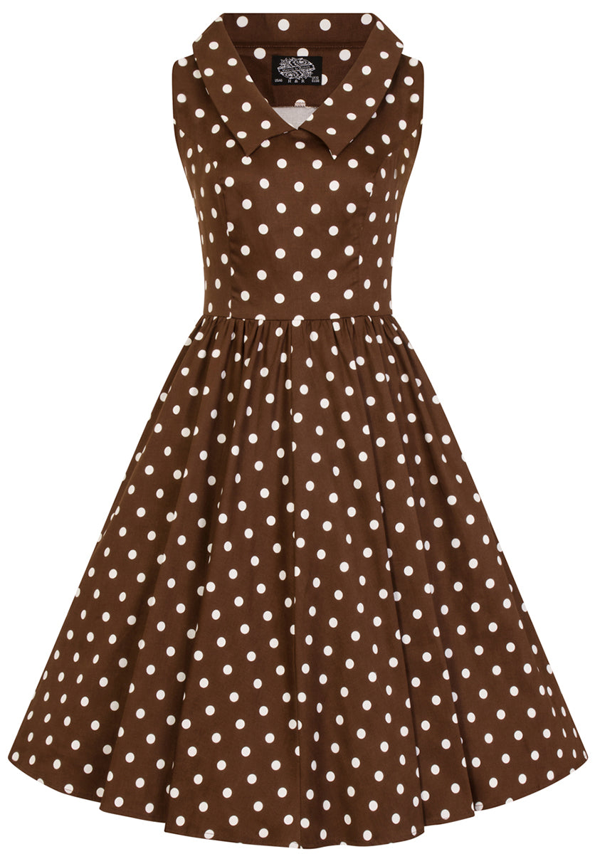 Hearts_and_Roses_RAVISHING_Polka_Dots_PUNTKE_Collar_Swing_Dress_KLEID_Braun-3