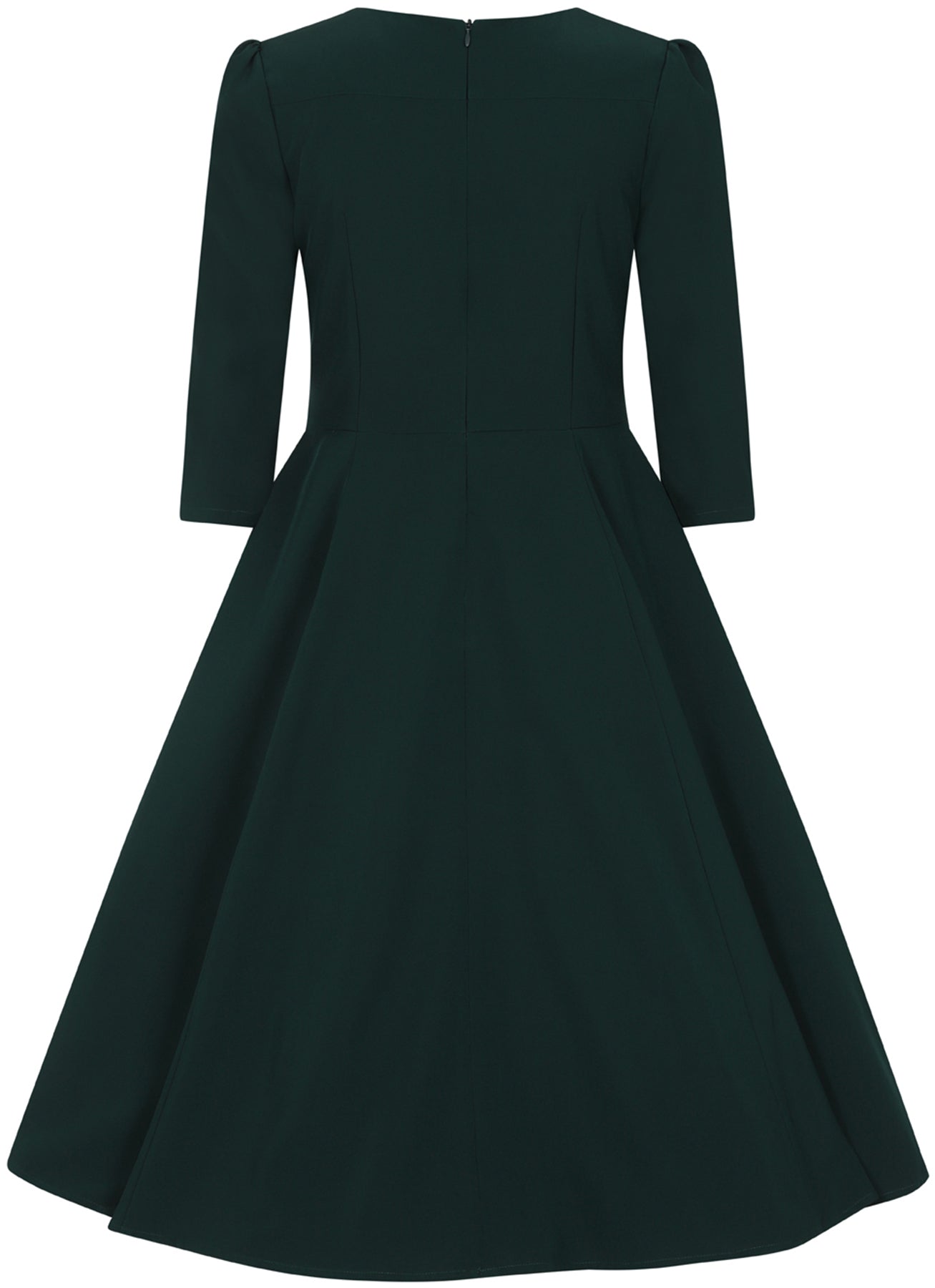 Hearts_and_Roses_VERDE_Vintage_PLAIN_Uni_Dreiviertelarm_V-NECK_Swing_Dress_KLEID_killer_kirsche_4SUj2HyXYMT46s