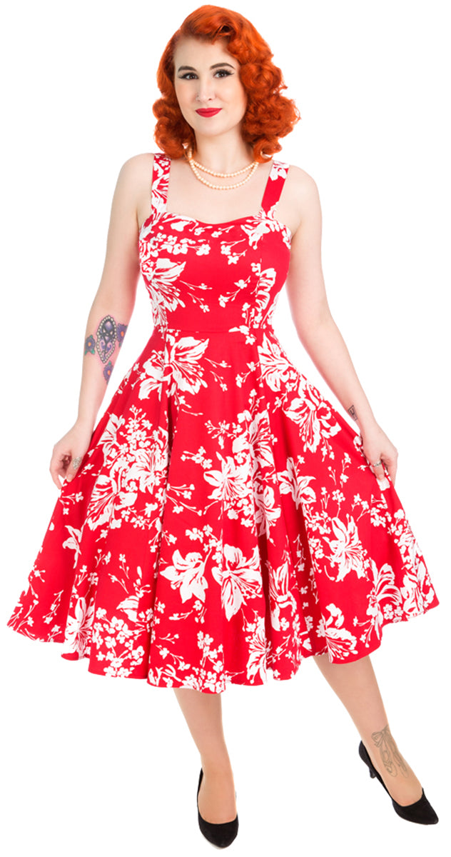 Hearts_and_Roses_WHITE_REGAL_LILY_Blumen_Traeger_Vintage_SWING_Dress_Kleid-1