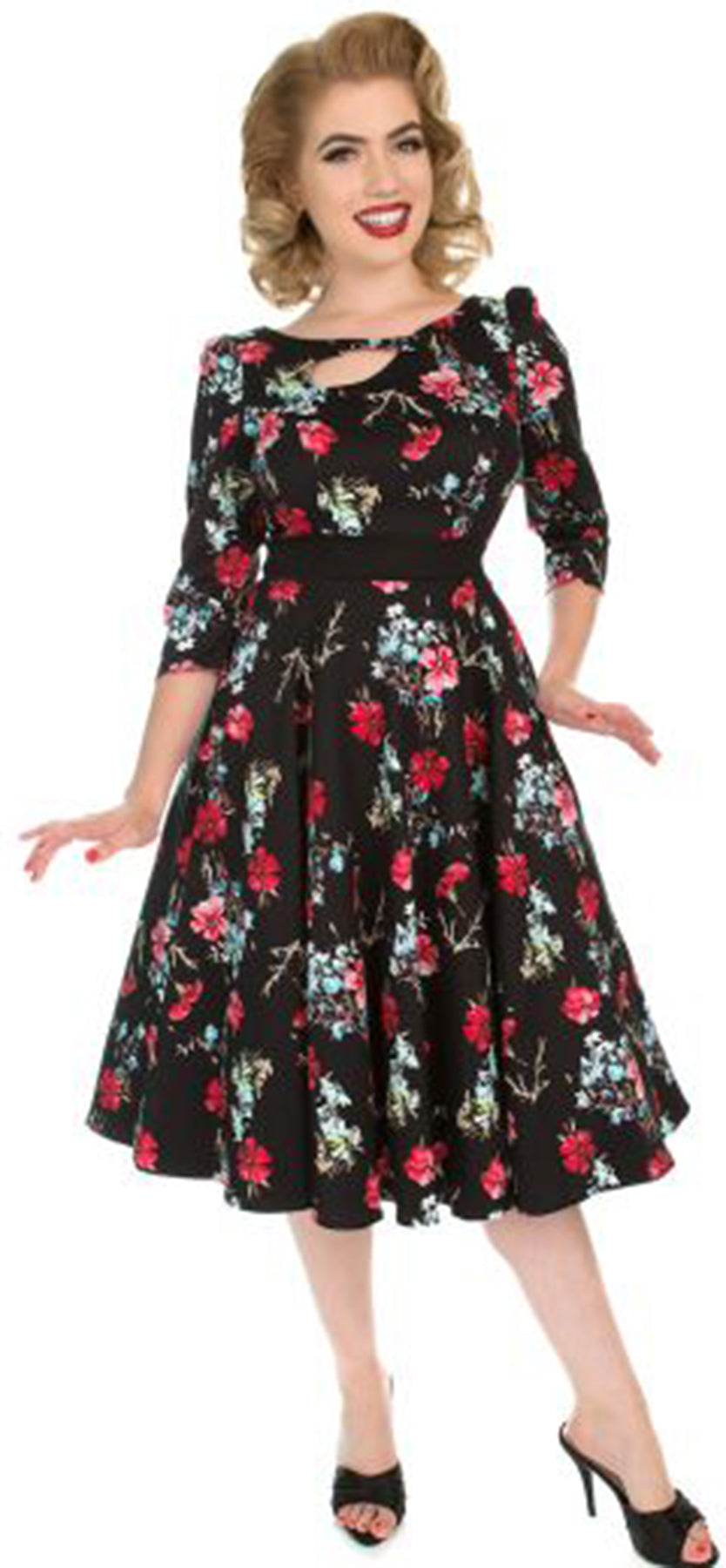 Hearts_and_Roses_YASMIN_Vintage_FLORAL_Blumen_dreiviertel_ARM_Swing_Dress_KLEID_killer_kirsche_1aWOV7KegyFivw