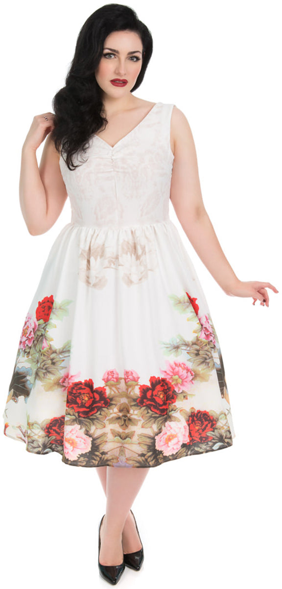Hearts_and__Roses_SUMMER_LOVE_Vintage_Floral_V-Neck_Swing_Dress_KLEID_Plus_Size-1