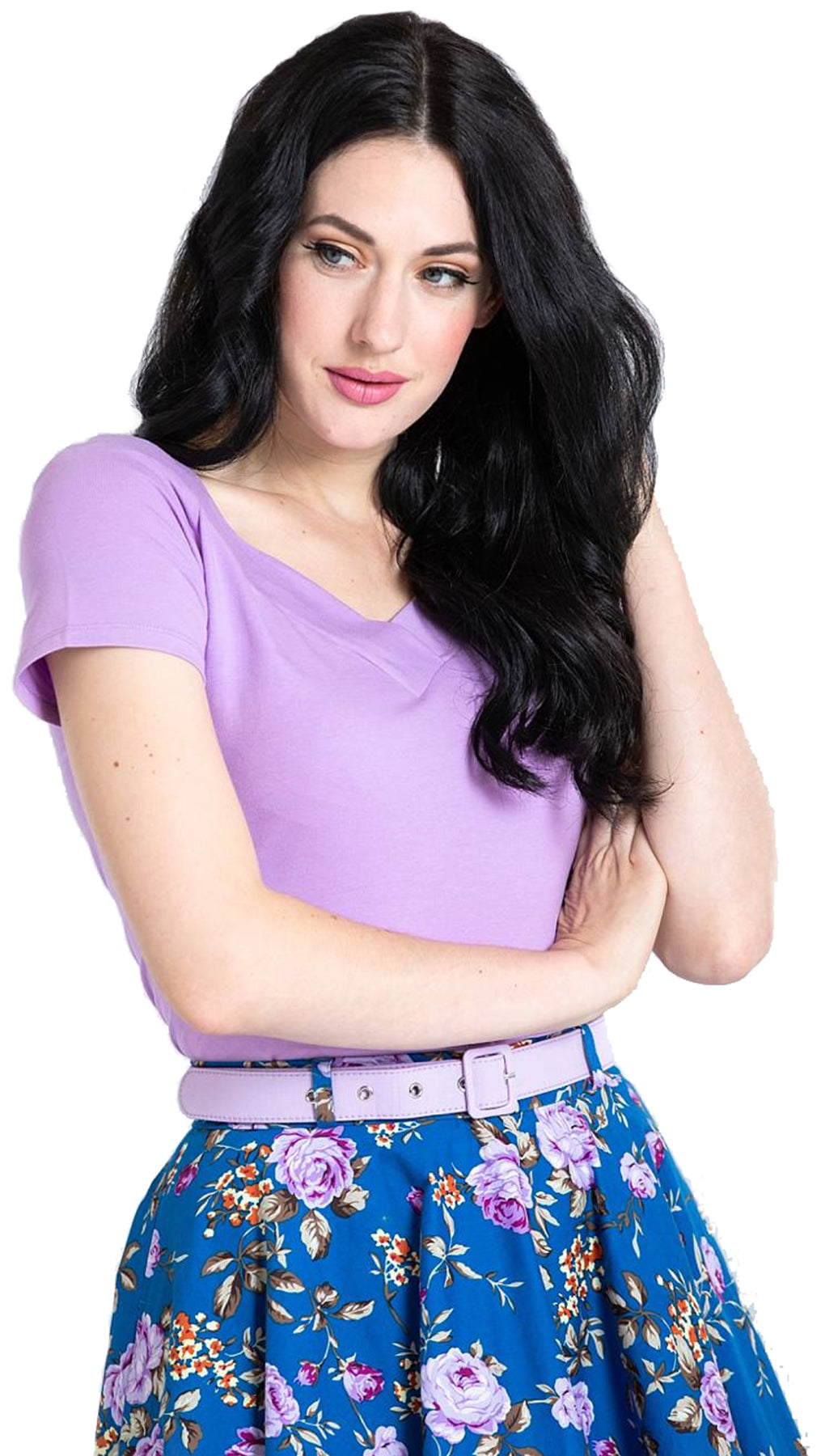 Hell_Bunny_ALEX_Vintage_Basic_V-Neck_UNI_Kurzarm_SHIRT_-_Lavendel_killer_kirsche_17V7Jw2Qjt4ly7