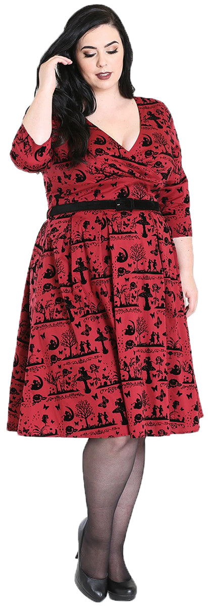 Hell_Bunny_ANDERSON_Flock_Fairy_Woodland_SWING_DRESS_Kleid_Plus_Size_Rot-1
