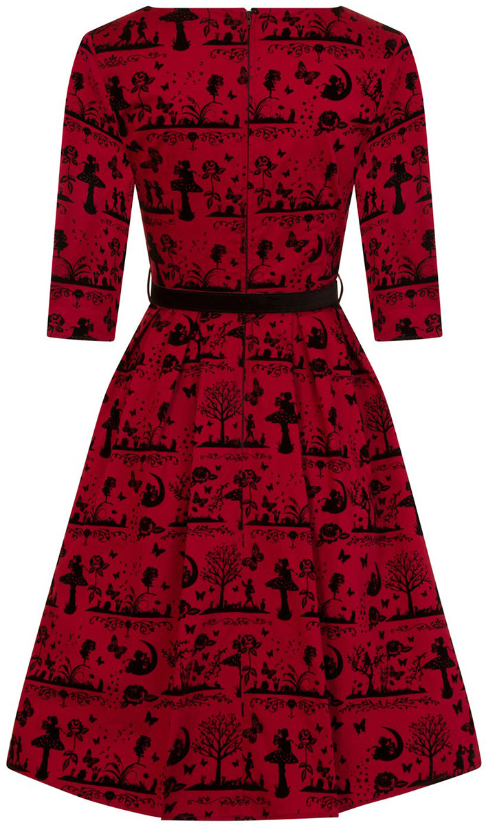 Hell_Bunny_ANDERSON_Flock_Fairy_Woodland_SWING_DRESS_Kleid_Plus_Size_Rot-3