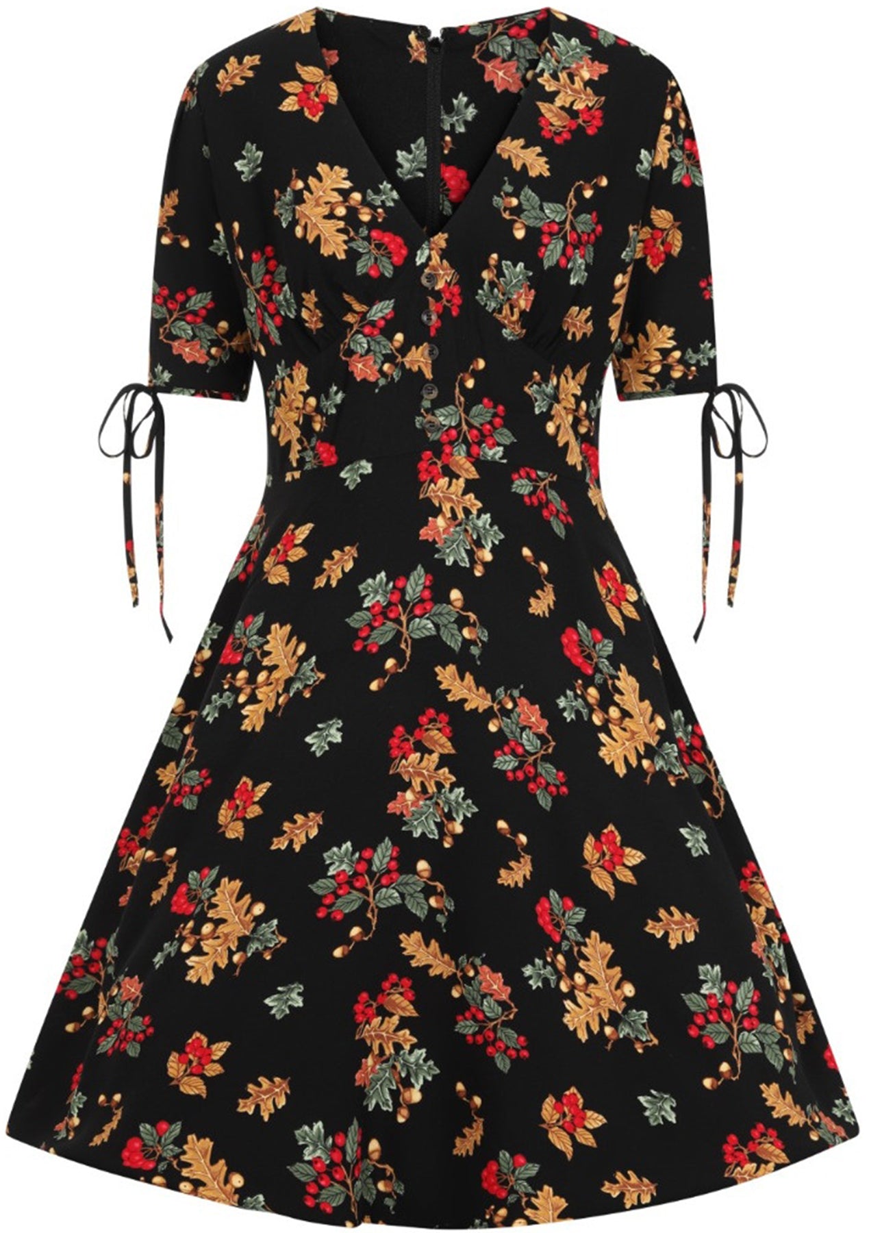 Hell_Bunny_AURELIA_Autumn_Leaves_Acorn_HALBARM_V-Neck_A-LINIE_DRESS_Kleid_killer_kirsche_4nBShA4bnrC8cK