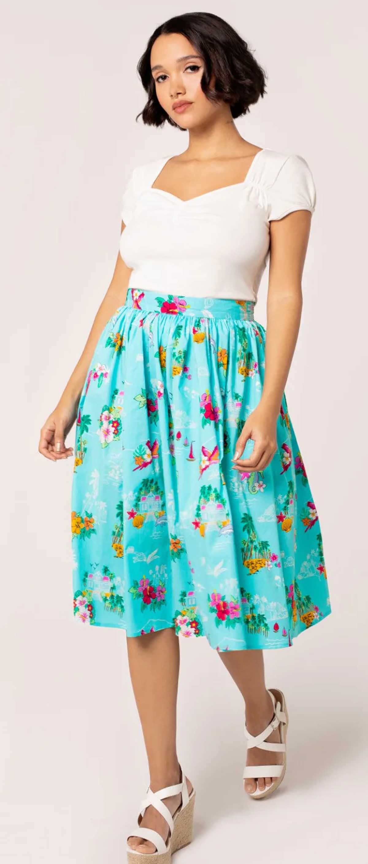 Hell_Bunny_AYANNA_TROPICAL_Hibiscus_Hawaii_Vintage_Sealife_50s_SWING_SKIRT_Rock_-2