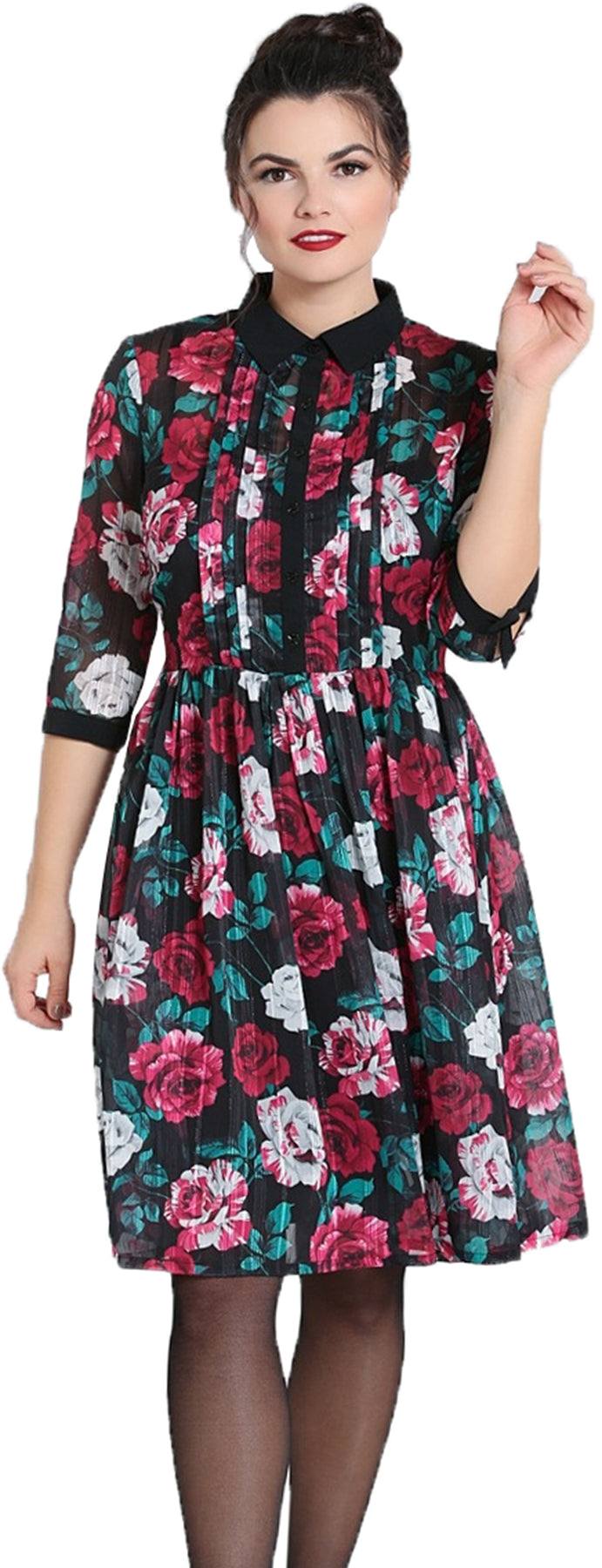 Hell_Bunny_BED_OF_ROSES_Floral_Glitter_CHIFFON_50s_SWING_DRESS_Hemdkleid_Killer_Kirsche-1
