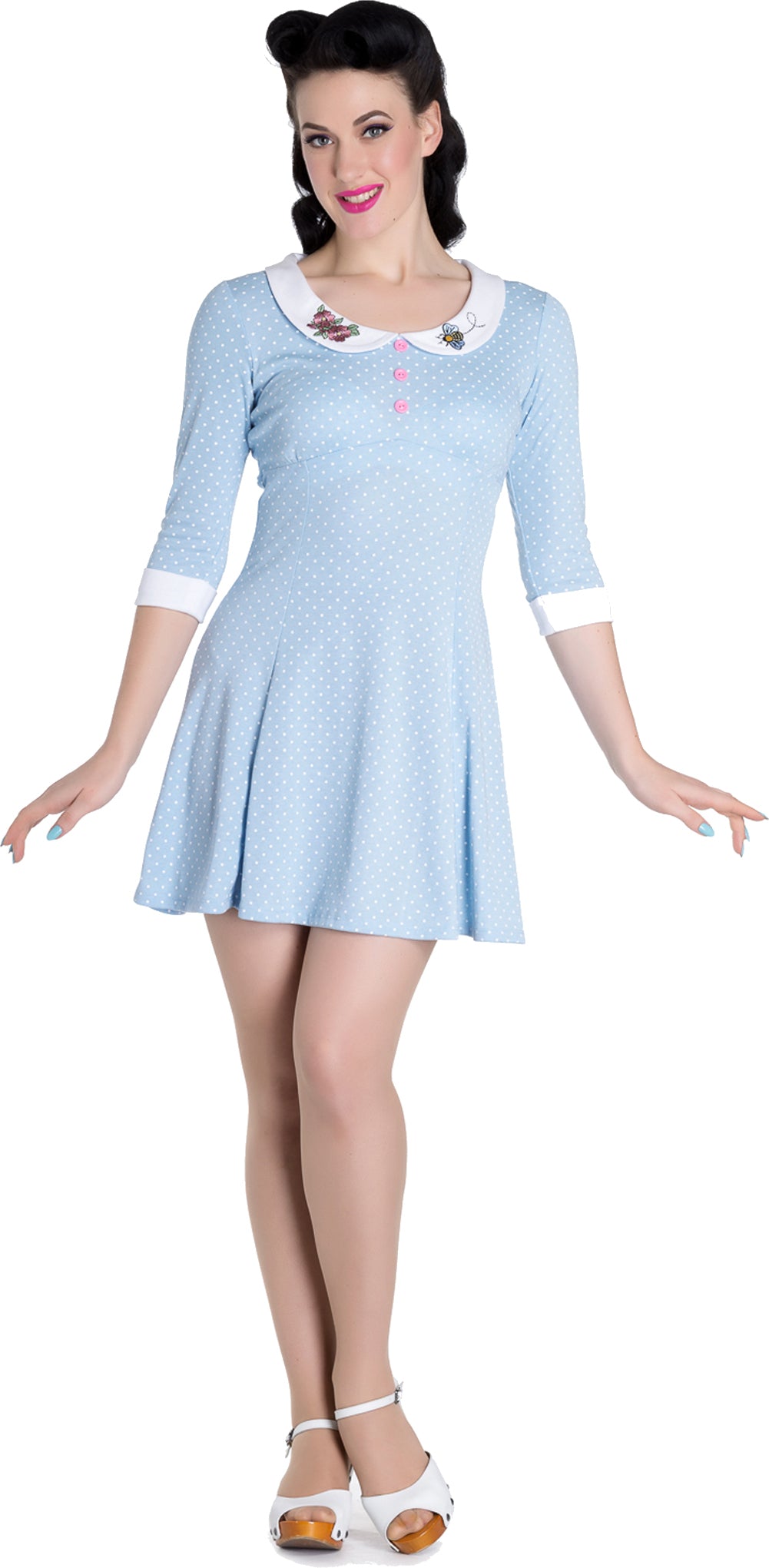 Hell_Bunny_BEEBEE_Collar_Polka_Dots_Punkte_Mini_DRESS_Shirtkleid