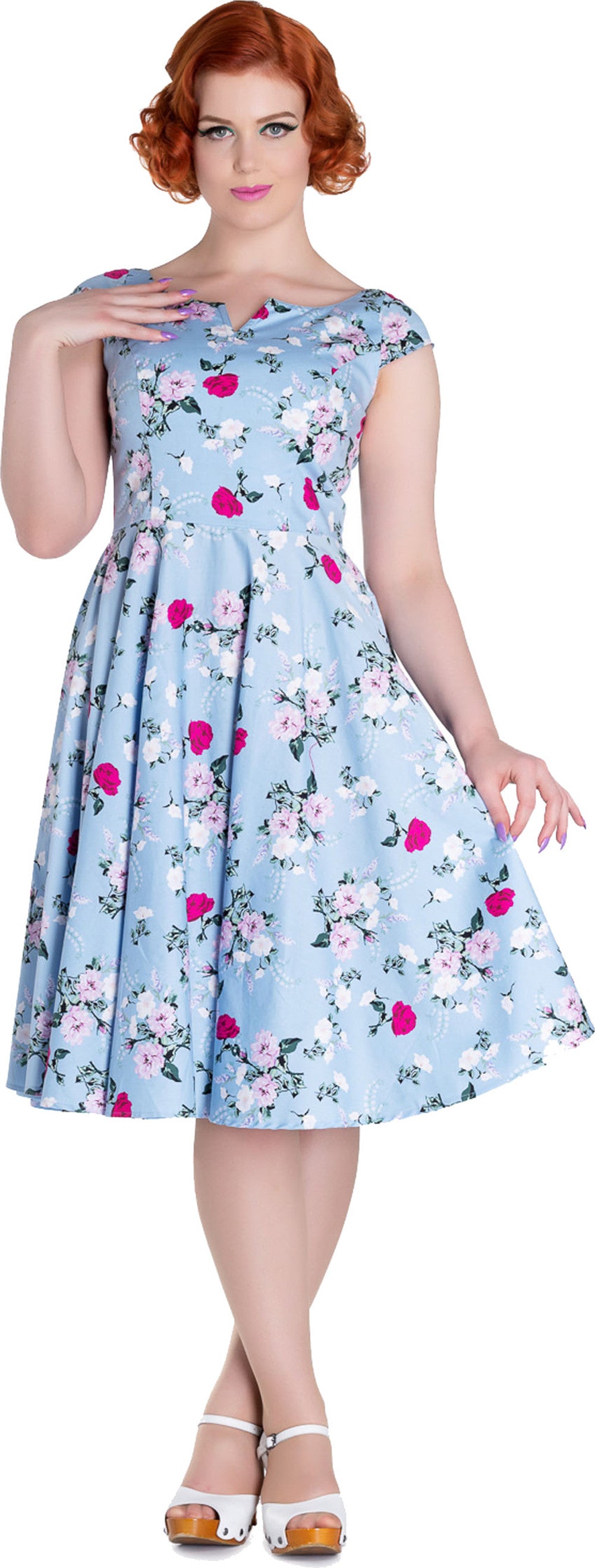 Hell_Bunny_BELINDA_Roses_Vintage_FLORAL_Blueten_SWING_Dress_Kleid