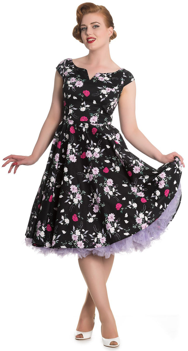 Hell_Bunny_BELINDA_Vintage_FLORAL_Blumen_SWING_DRESS_Kleid_Schwarz-2VRzFugeUUoiPN