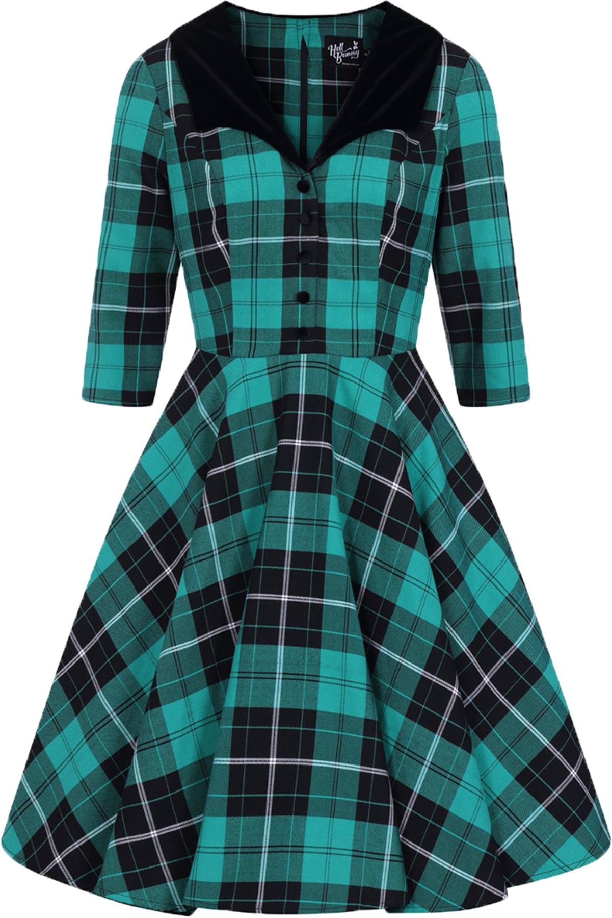 Hell_Bunny_BERYL_CHECK_Vintage_TARTAN_Karo_Velvet_Collar_SWING_DRESS_Hemdkleid_Killer_Kirsche-4wM0ayKcRICWTT
