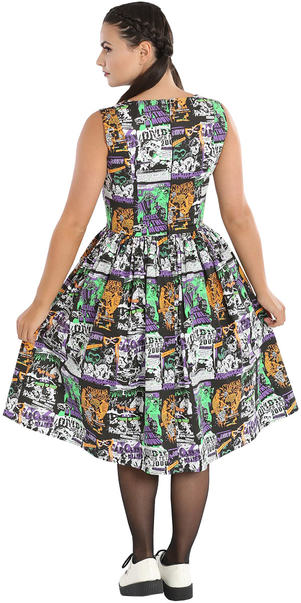 Hell_Bunny_BE_AFRAID_50s_Retro_COMIC_PRINT_Sweetheart_SWING_DRESS_Kleid-2