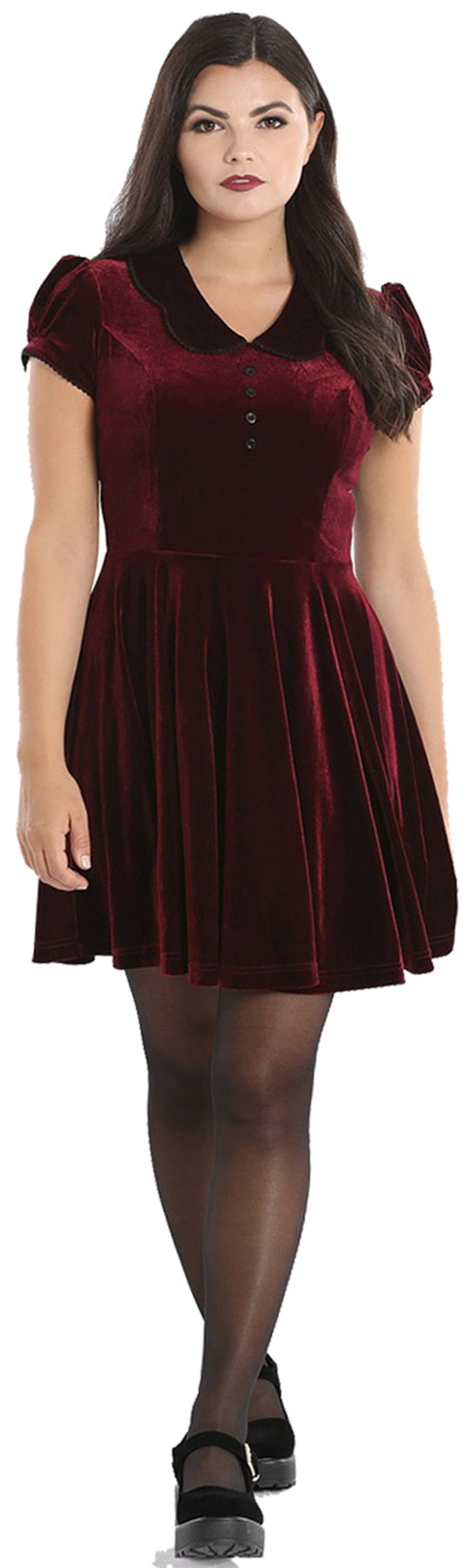 Hell_Bunny_BLAISE_Vintage_VELVET_Kurzarm_COLLAR_Mini_SWING_DRESS_Kleid_killer_kirsche