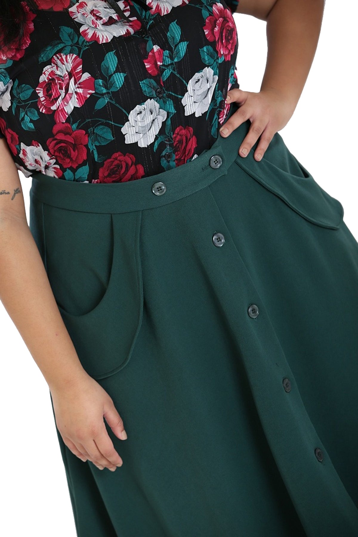 Hell_Bunny_CARLIE_Vintage_PLAIN_High_Waist_50s_SWING_SKIRT_Rock_-_Gruen_-_Plus_Size_killer_kirsche_3MyFnPad9yPg1f