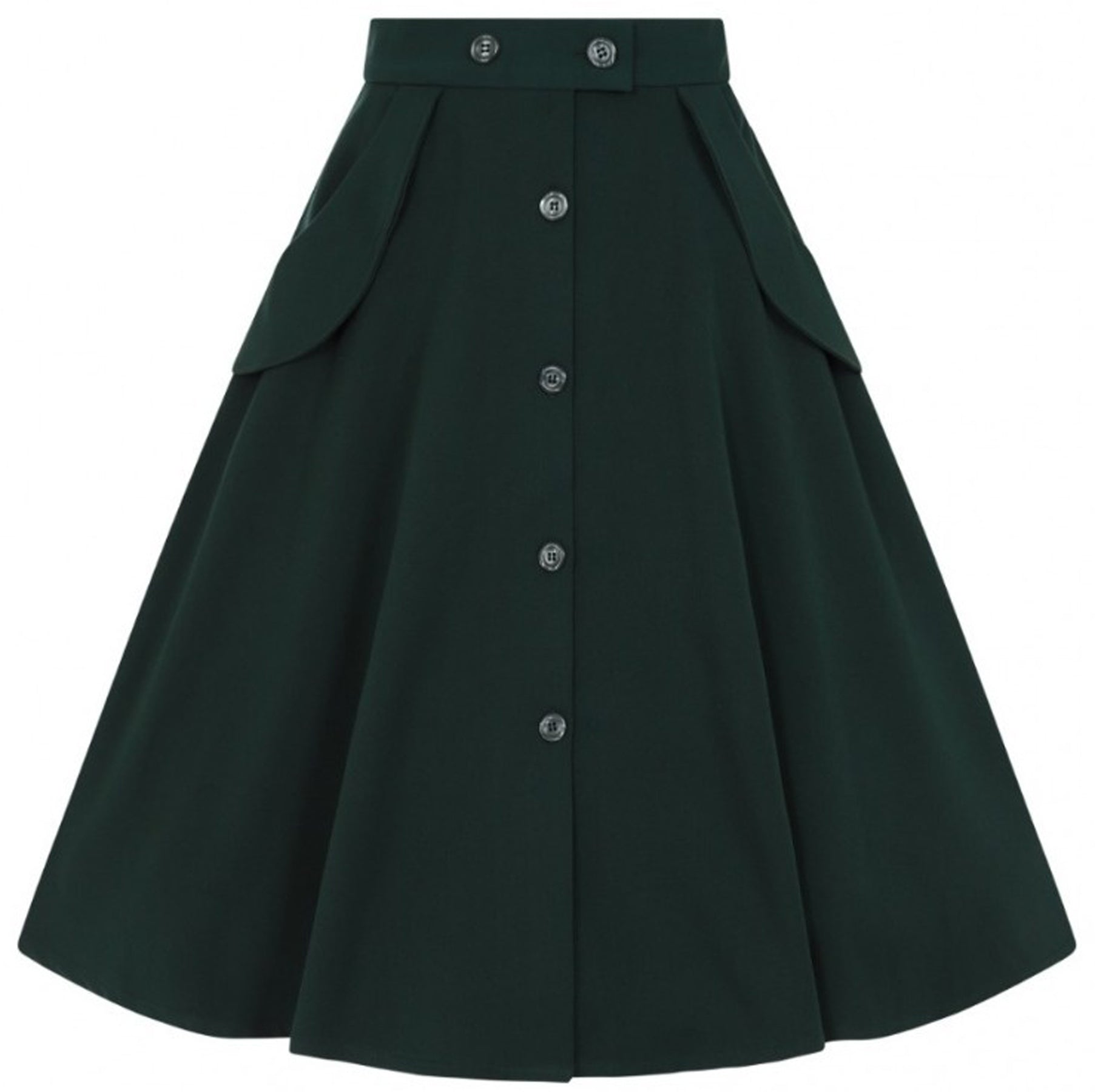 Hell_Bunny_CARLIE_Vintage_PLAIN_High_Waist_50s_SWING_SKIRT_Rock_-_Gruen_killer_kirsche_4