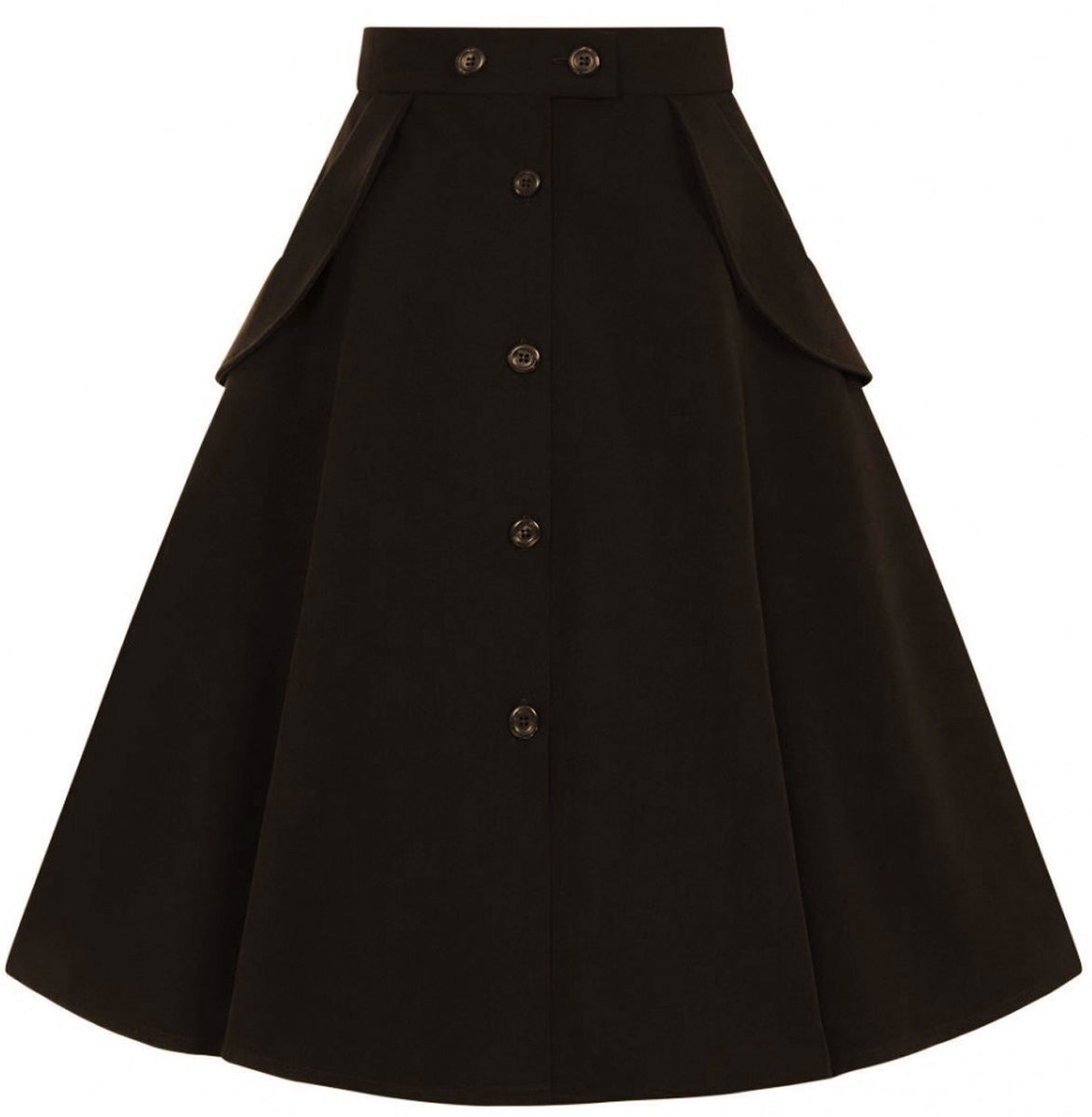 Hell_Bunny_CARLIE_Vintage_PLAIN_High_Waist_50s_SWING_SKIRT_Rock_Schwarz_killer_kirsche_4