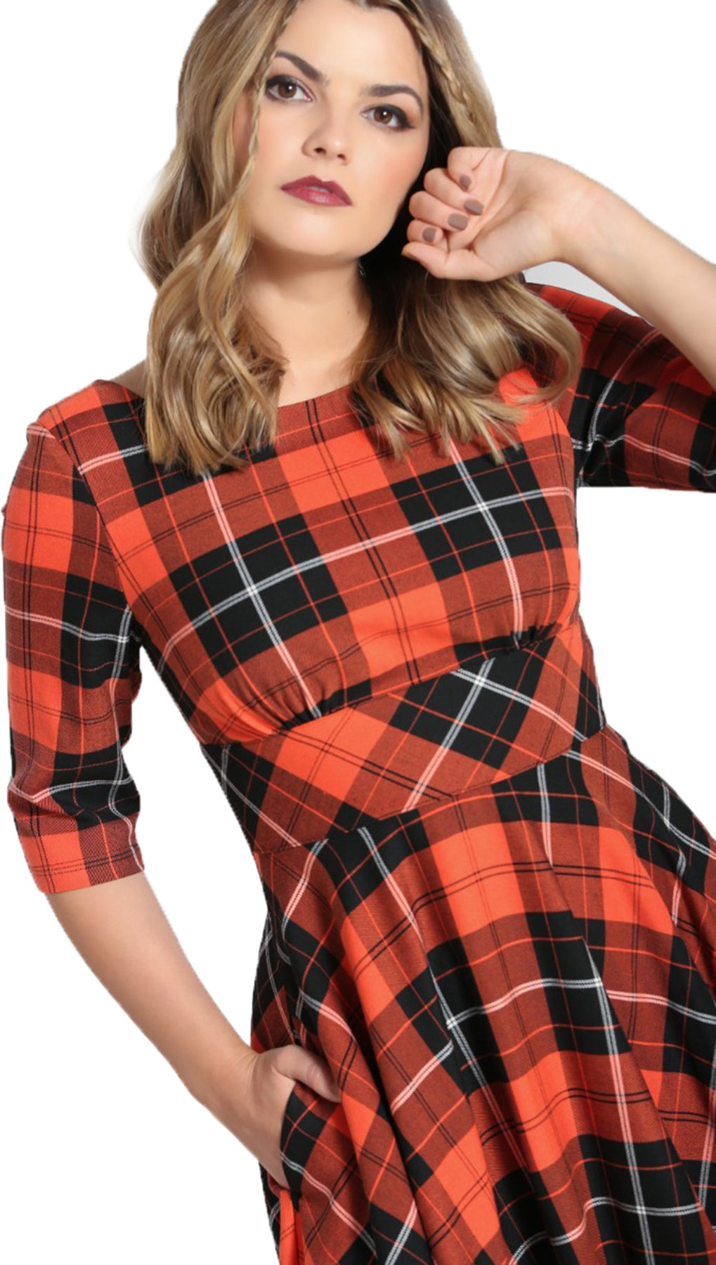 Hell_Bunny_CLEMENTINE_CHECK_50s_Karo_TARTAN_Dreiviertelarm_SWING_DRESS_Kleid_Killer_Kirsche-3HIDfdfPW4MuFu
