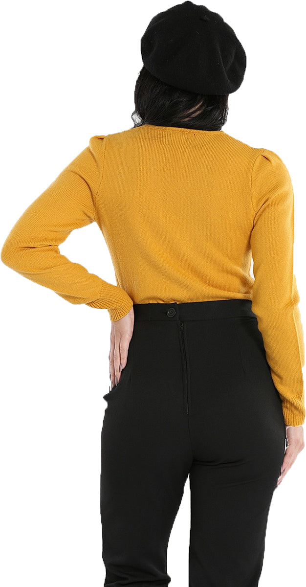Hell_Bunny_CONNIE_Vintage_V-NECK_Knitted_Retro_Pearl_PULLOVER_Jumper_Gelb-3