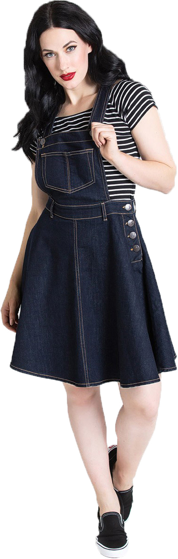 Hell_Bunny_DAKOTA_Vintage_Denim_PINAFORE_Jeans_Retro_LATZKLEID_Blau_killer_kirsche