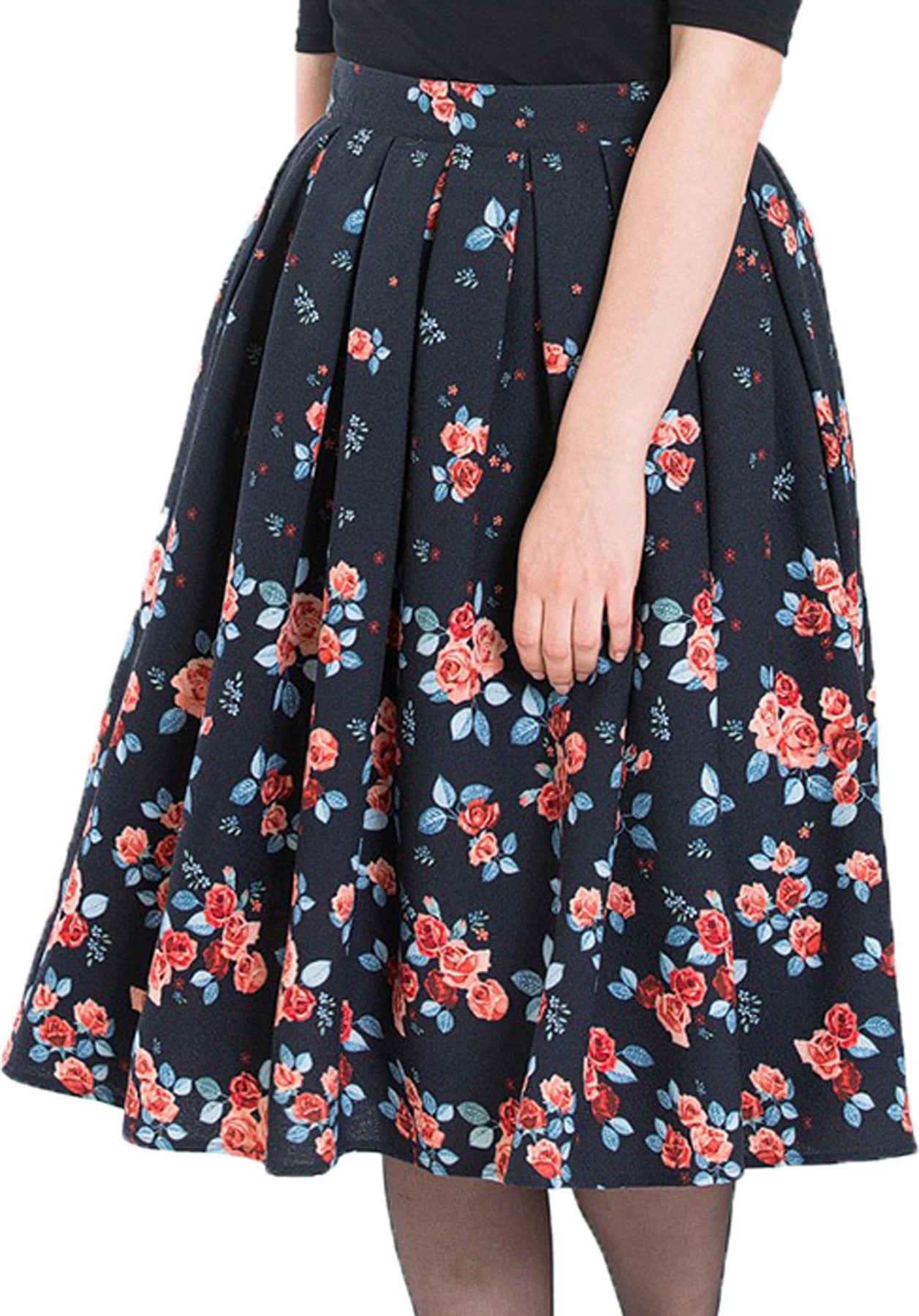 Hell_Bunny_ELLEN_50s_Vintage_ROSEN_Floral_Pleated_SWING_SKIRT_Rock_killer_kirsche