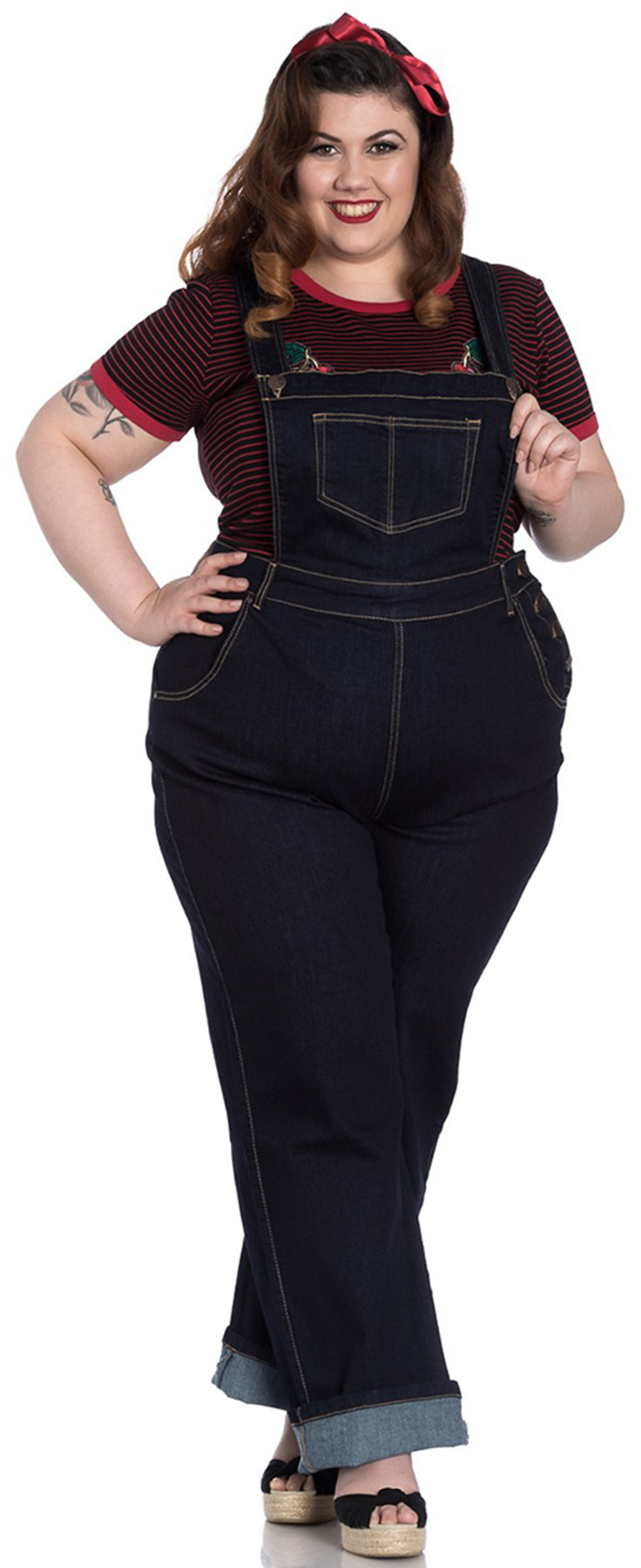 Hell_Bunny_ELLY_MAY_Denim_Vintage_50s_DUNGAREES_Jeans_LATZHOSE_-_Plus_Size_killer_kirsche