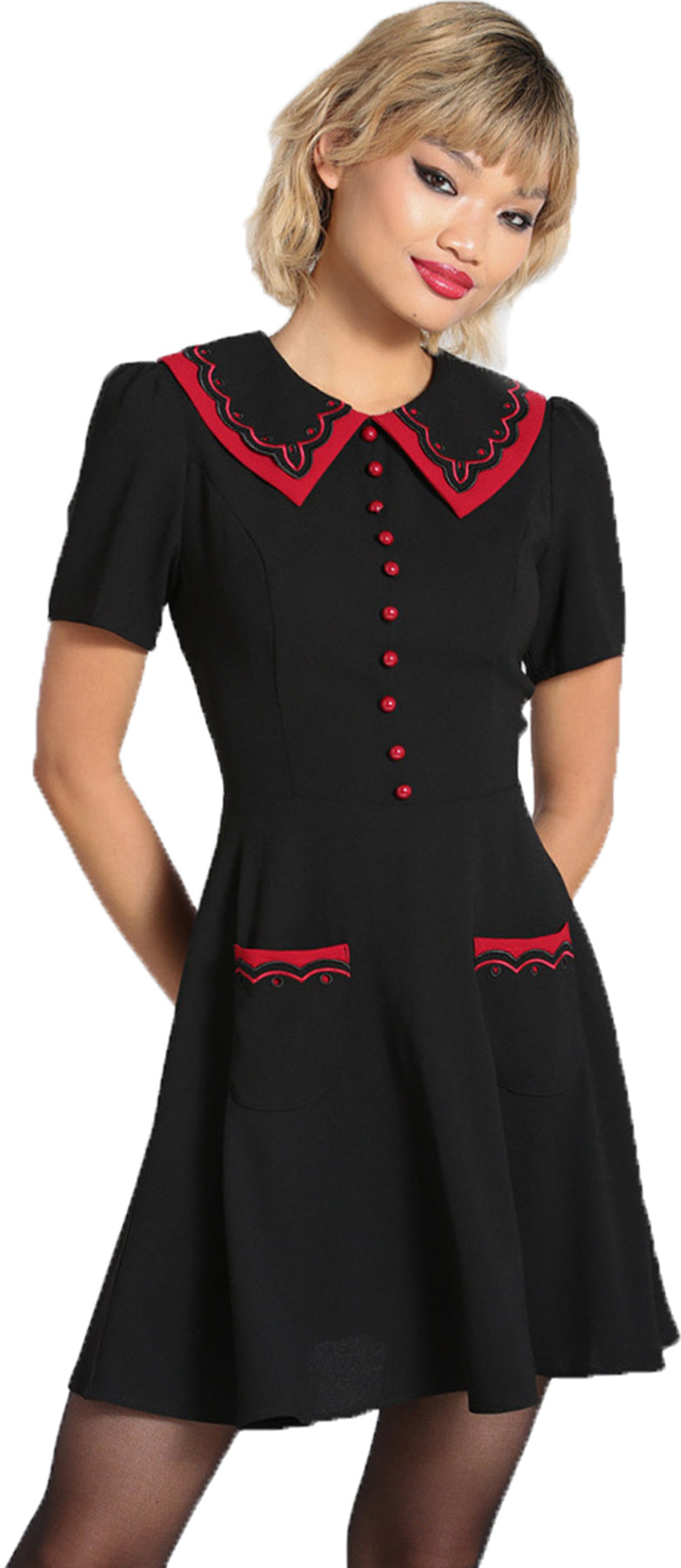 Hell_Bunny_EMMA_MINI_Vintage_TWO-TONE_Kragen_Kurzarm_SWING_DRESS_Kleid_Killer_Kirsche-2
