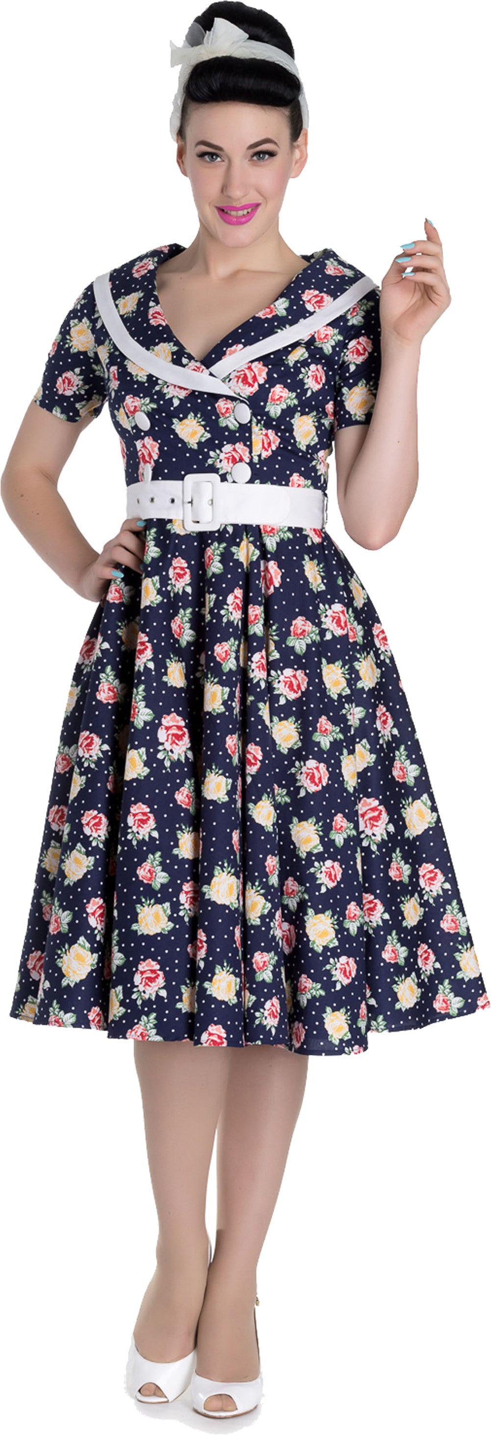 Hell_Bunny_EMMA_Vintage_FLORAL_Roses_POLKA_DOTS_Swing_Dress_KLEID