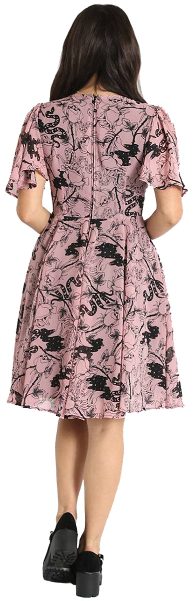 Hell_Bunny_FIONA_Vintage_Chiffon_ROSES_Snakes_V-Neck_SWING_Dress_KLEID-3
