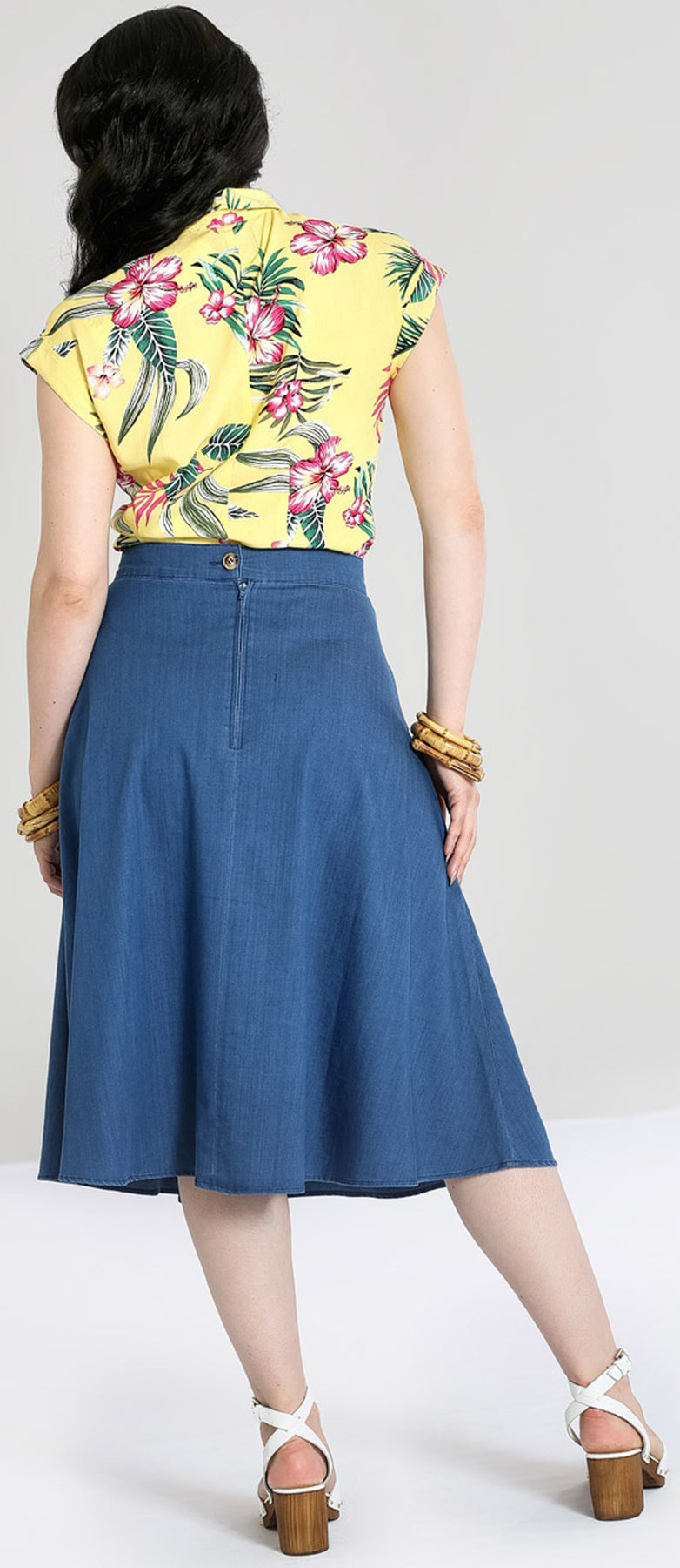 Hell_Bunny_FREDDIE_Vintage_CHAMBRAY_High_Waist_50s_SWING_SKIRT_A-Linie_Rock_killer_kirsche_3