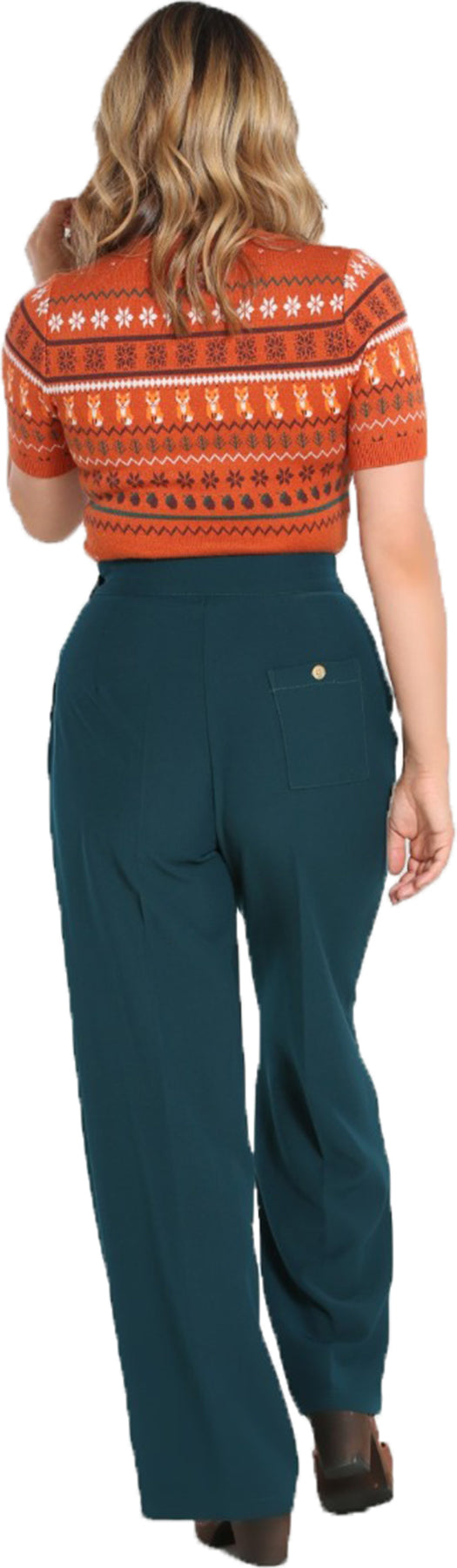 Hell_Bunny_GINGER_PLAIN_Retro_MARLENE_High_Waist_Pants_TROUSERS_Hose_Petrol_Killer_Kirsche-2