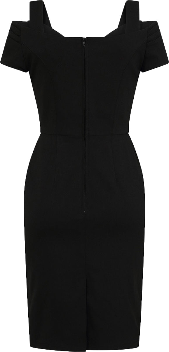 Hell_Bunny_HELENA_Vintage_PLAIN_Kurzarm_PENCIL_DRESS_Bleistiftkleid_Schwarz-2