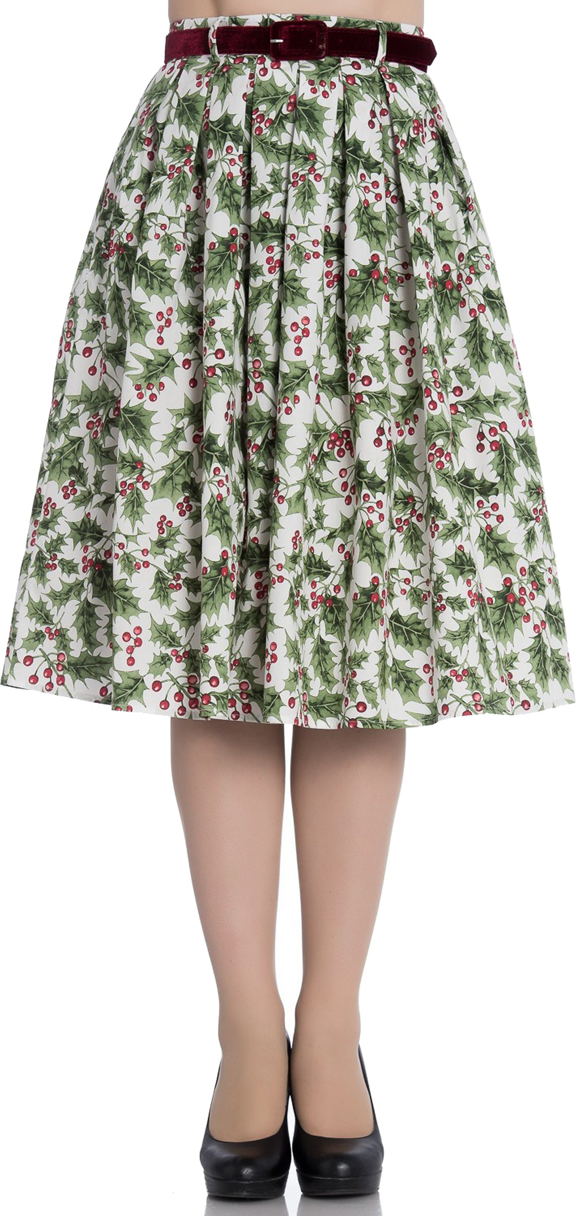 Hell_Bunny_HOLLY_BERRY_Stechpalmenbeere_Vintage_Retro_SWING_Skirt_TELLERROCK
