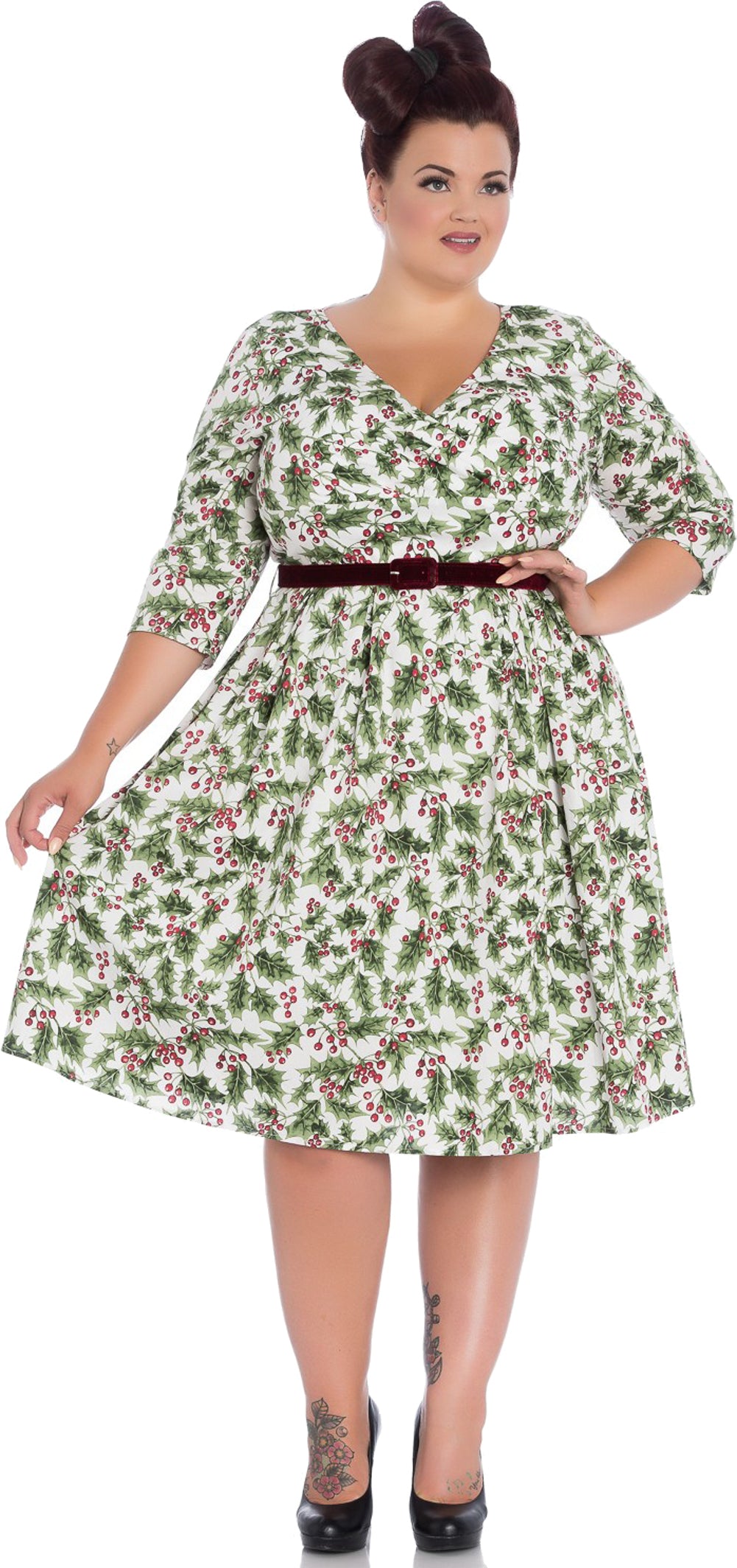 Hell_Bunny_HOLLY_BERRY_Stechpalmenbeere_Vintage_Swing_Dress_KLEID_Plus_Size