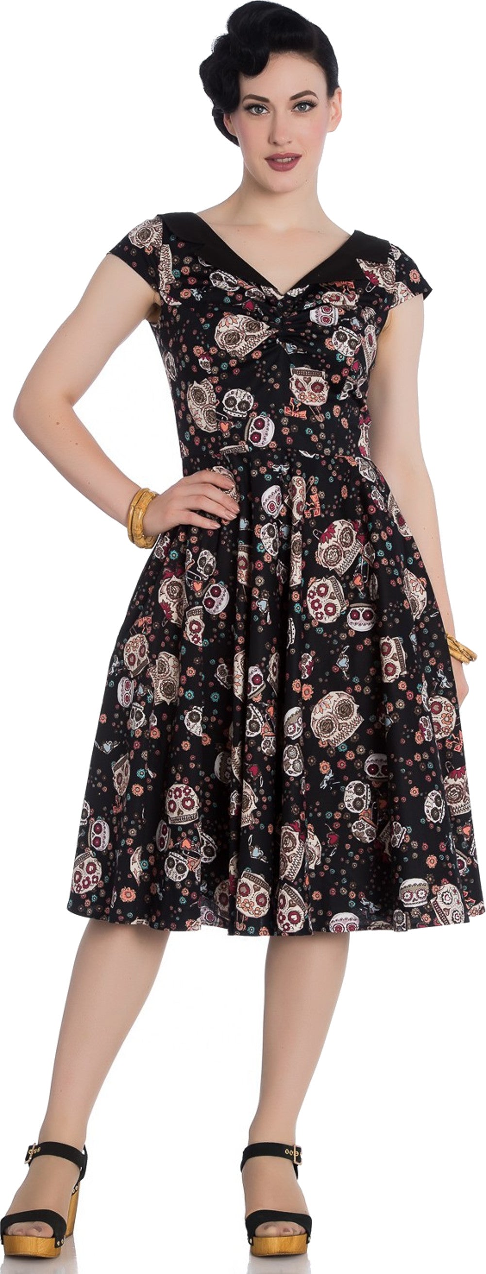 Hell_Bunny_IDAHO_Flower_SUGAR_SKULL_Pin_Up_KLEID_Dress