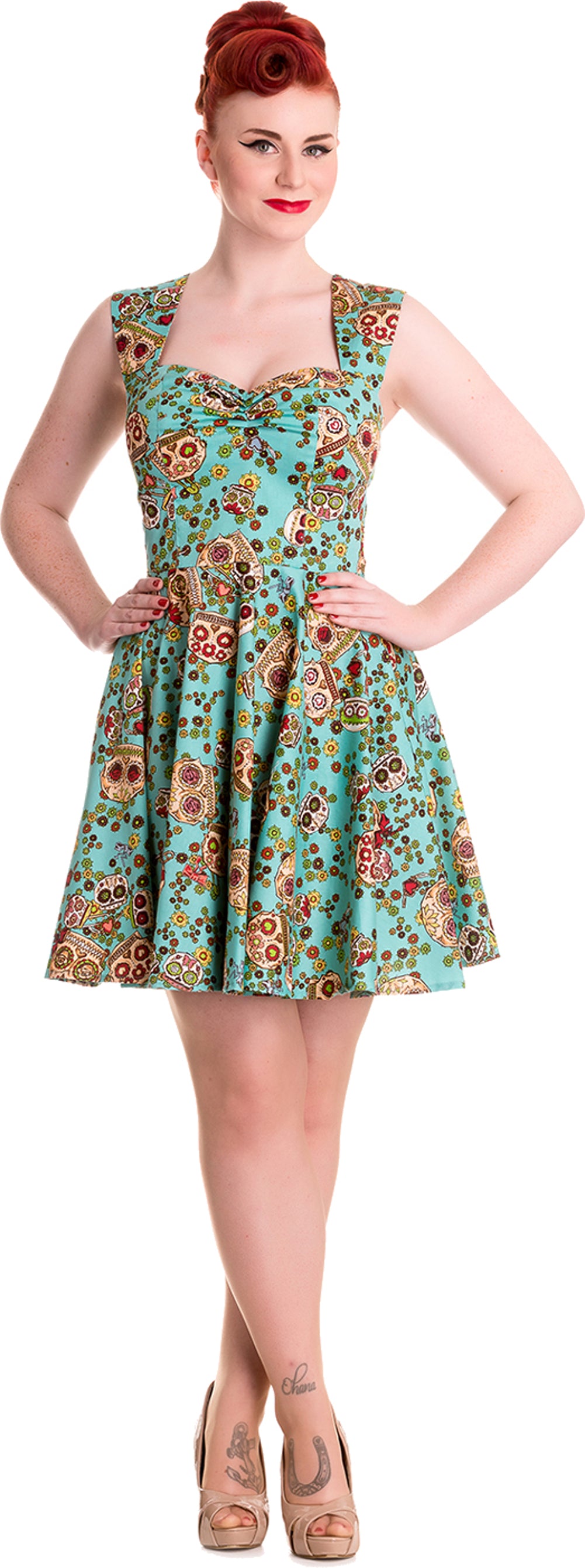 Hell_Bunny_IDAHO_Sugar_Skulls_Flower_Strap_Pin_Up_KLEID