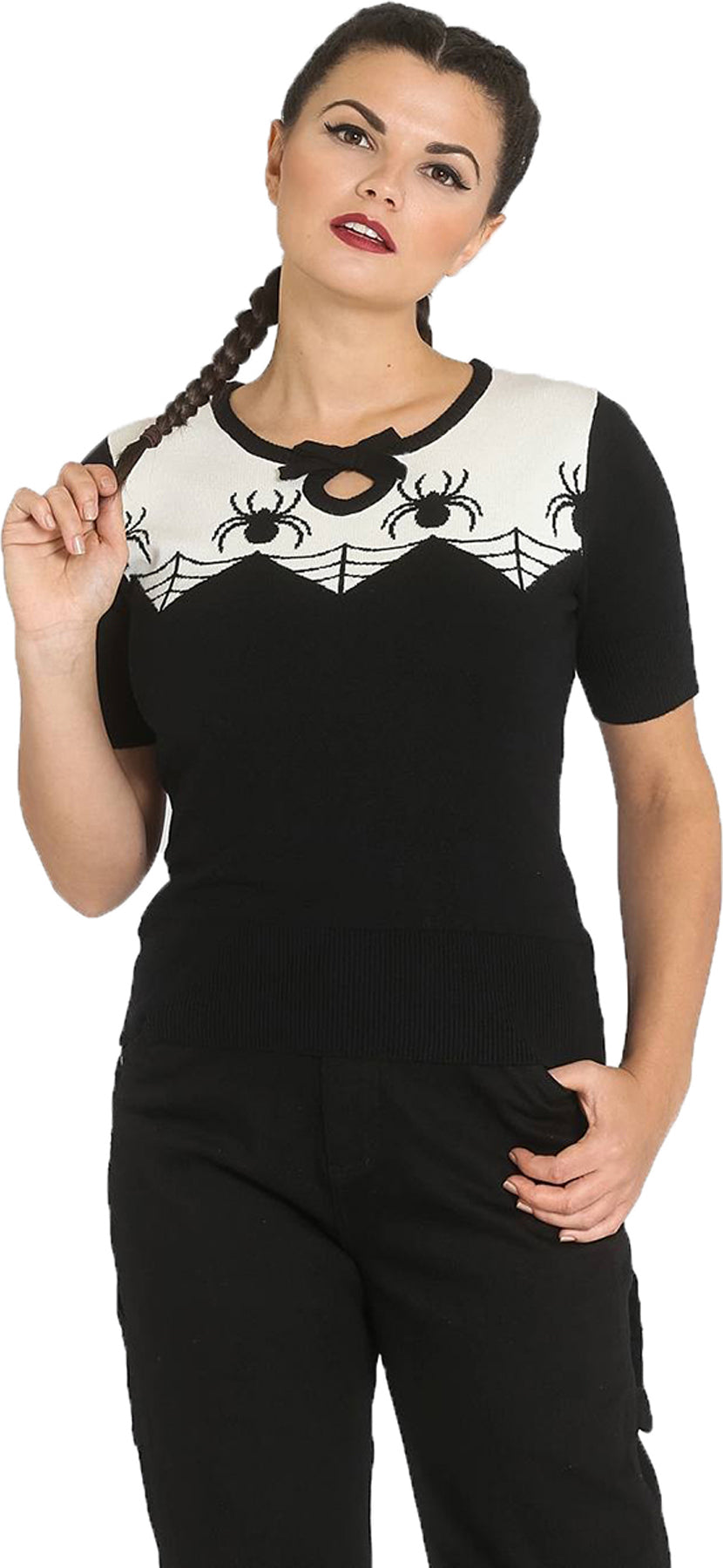 Hell_Bunny_ITSY_BITSY_Spinnen_SPIDER_Rundhals_Bow_PULLOVER_Jumper_killer_kirschesMsf6Om7VSqsg