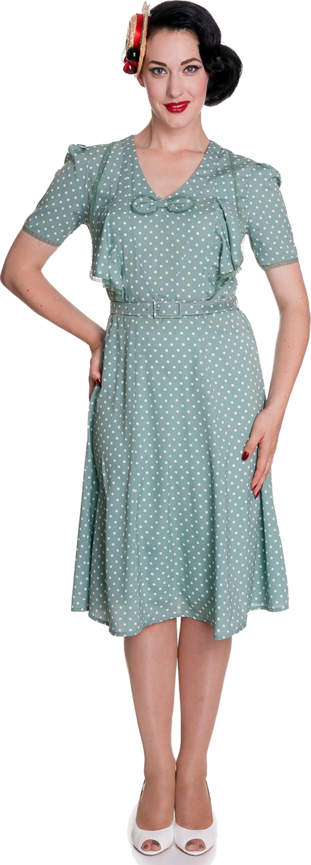Hell_Bunny_JENNIFER_Punkte_Polka_Dots_50s_Vintage_Dress_KLEID_gruen