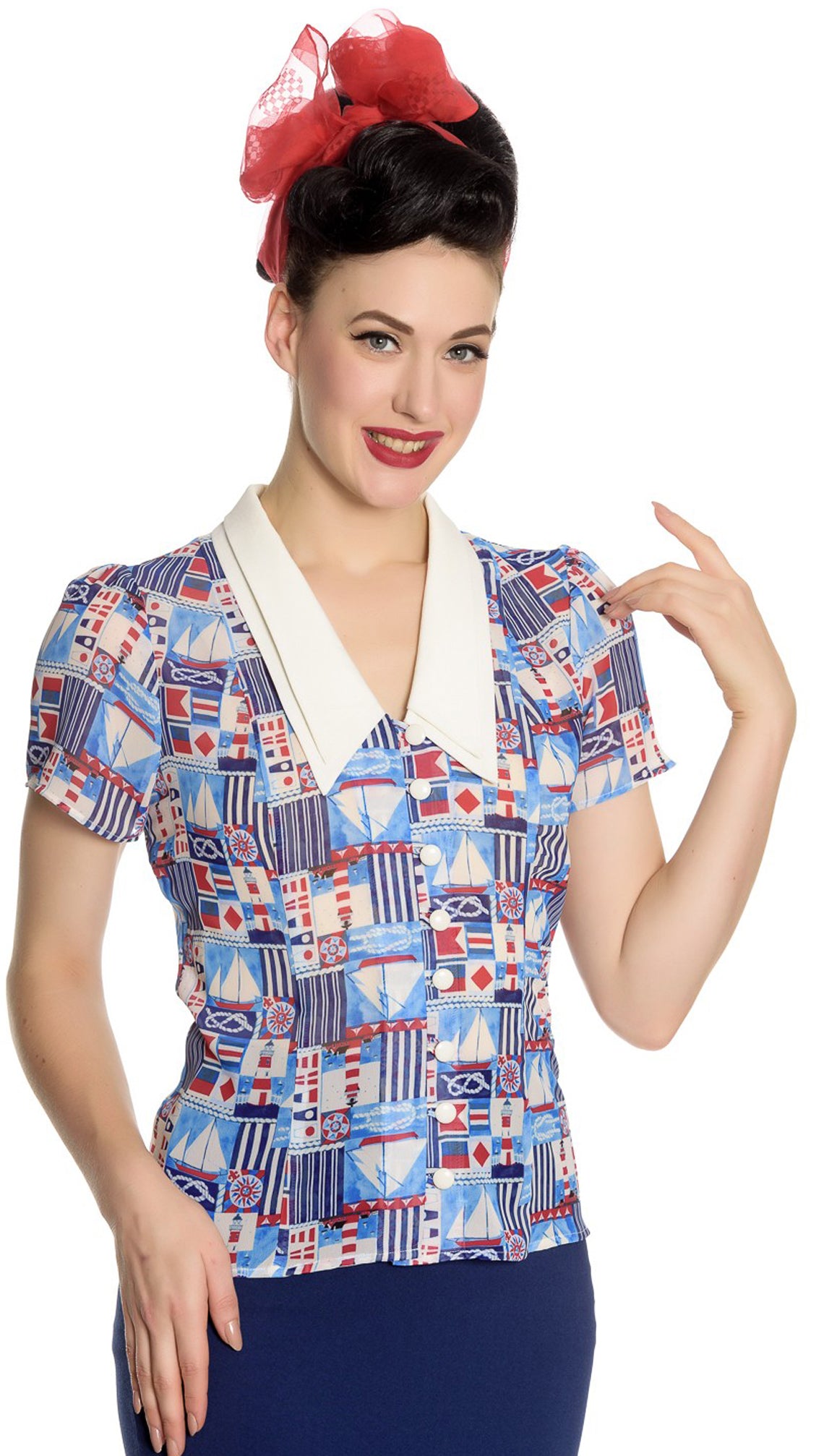 Hell_Bunny_KULLEN_Sailor_Retro_NAUTICAL_Pin_Up_Boat_Chiffon_BLUSE