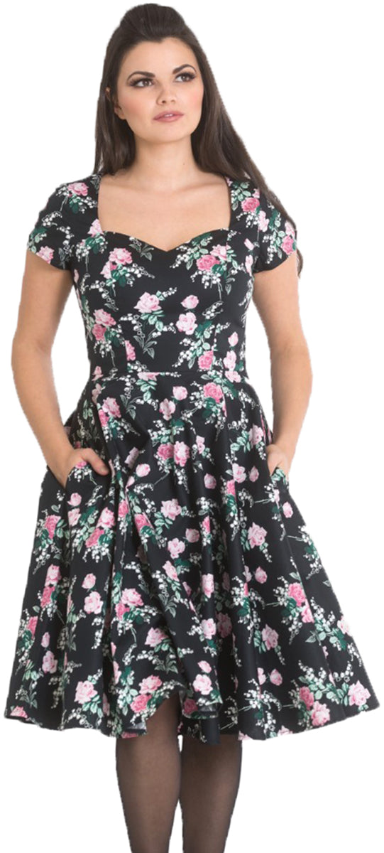 Hell_Bunny_LILY_Vintage_ROSE_Blumen_SWEETHEART_Kurzarm_SWING_Dress_KLEID-1