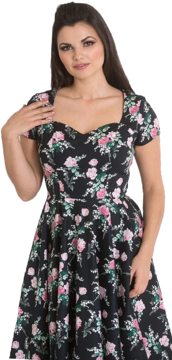 Hell_Bunny_LILY_Vintage_ROSE_Blumen_SWEETHEART_Kurzarm_SWING_Dress_KLEID-2