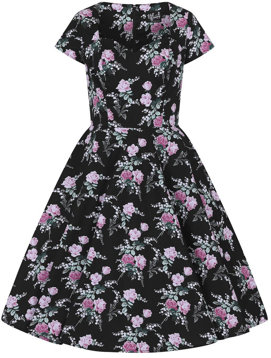 Hell_Bunny_LILY_Vintage_ROSE_Blumen_SWEETHEART_Kurzarm_SWING_Dress_KLEID-4
