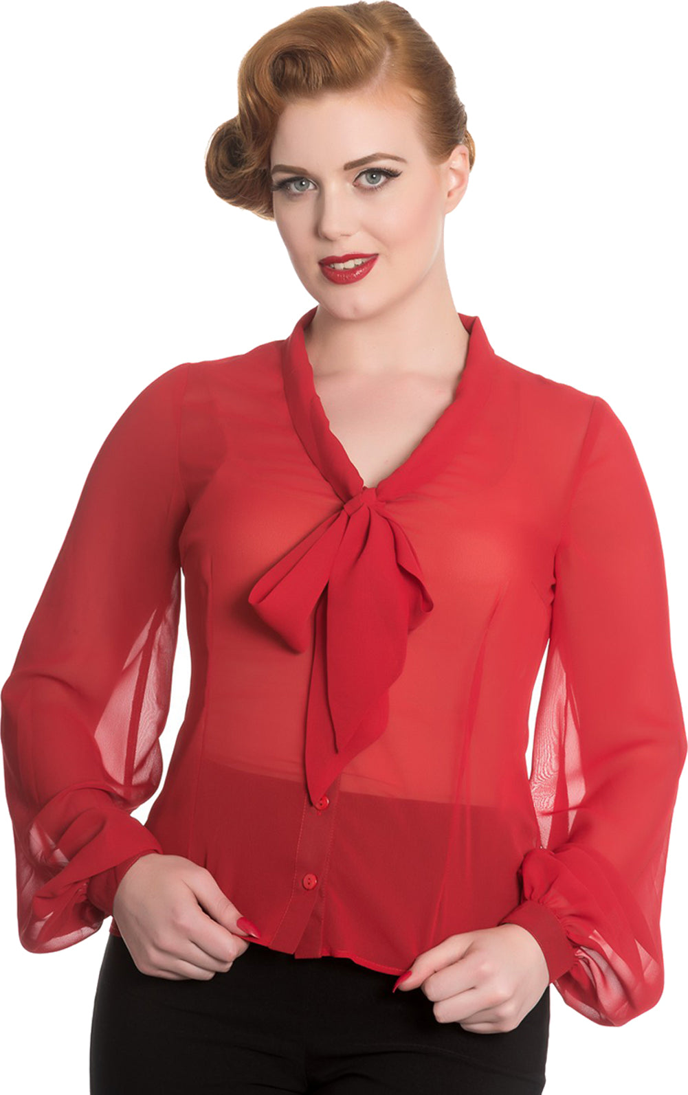 Hell_Bunny_LYNN_Vintage_Retro_BOW_Schleifen_Langarm_BLUSE_BlouseIsqMJqUMRvIUx