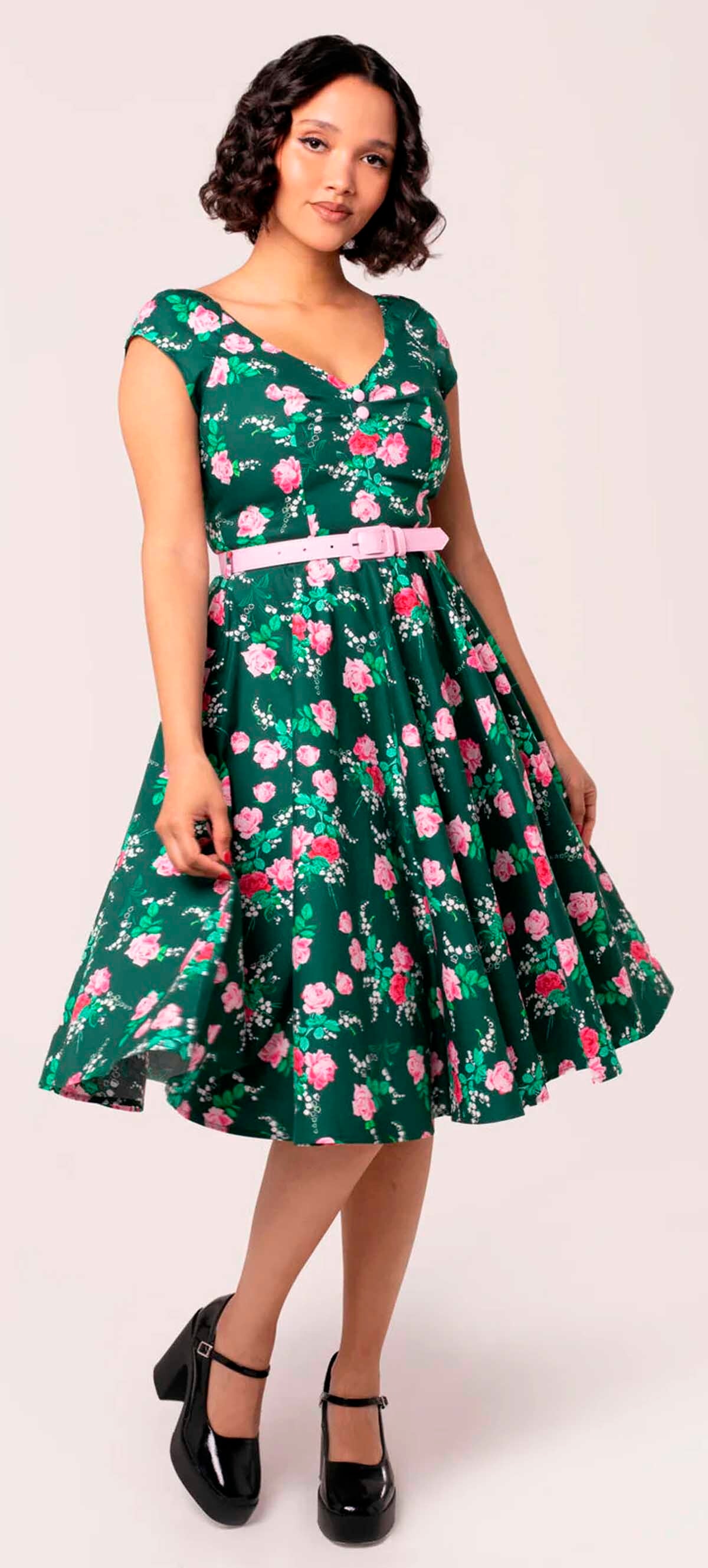 Hell_Bunny_MABEL_FLORAL_Vintage_Retro_Rosen_Full_Circle_SWING_DRESS_Kleid_-_Tannengruen-1