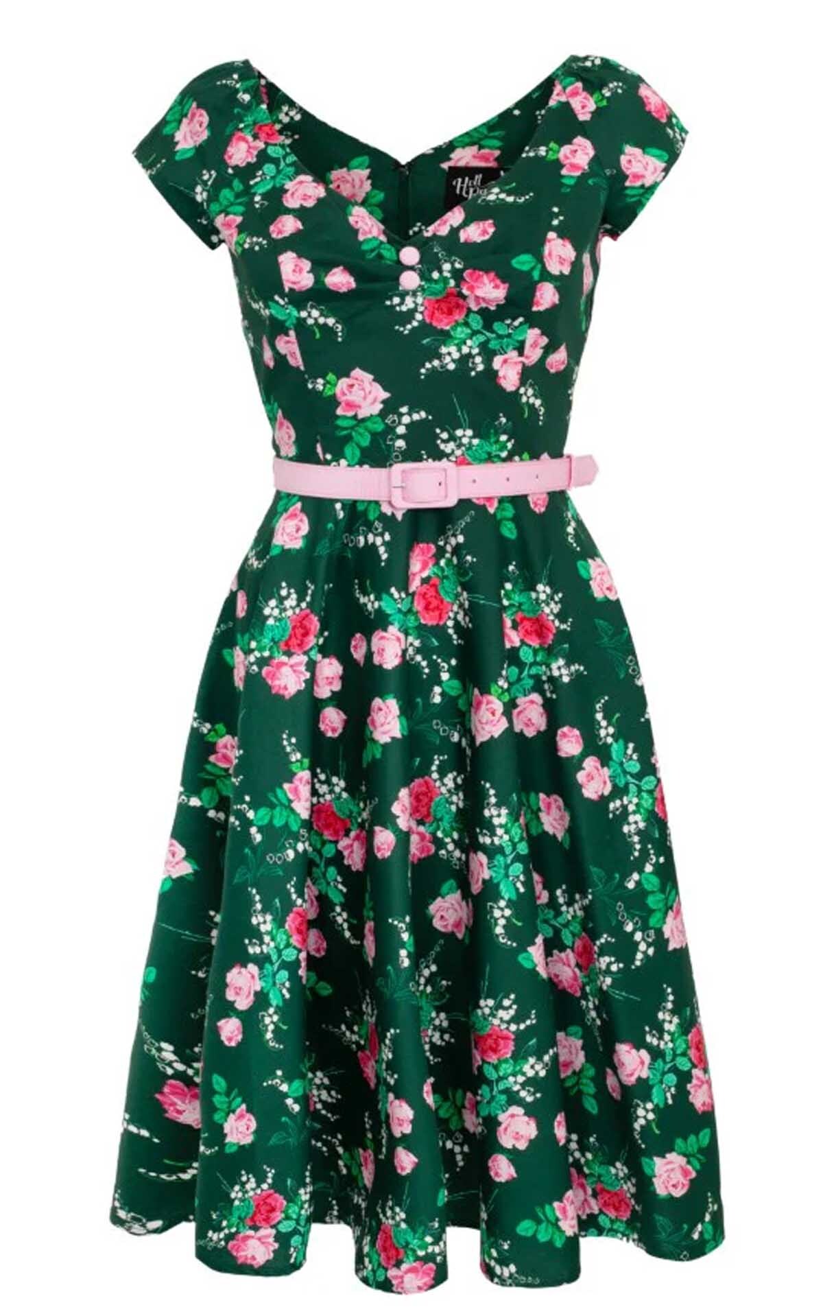 Hell_Bunny_MABEL_FLORAL_Vintage_Retro_Rosen_Full_Circle_SWING_DRESS_Kleid_-_Tannengruen-4