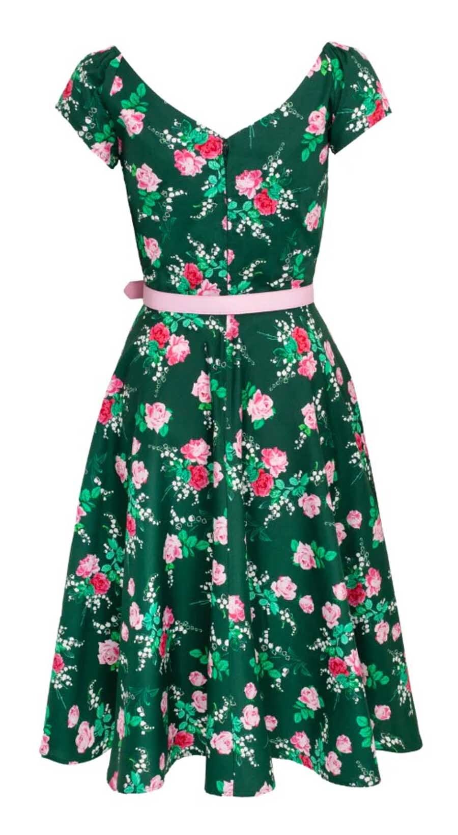 Hell_Bunny_MABEL_FLORAL_Vintage_Retro_Rosen_Full_Circle_SWING_DRESS_Kleid_-_Tannengruen-5